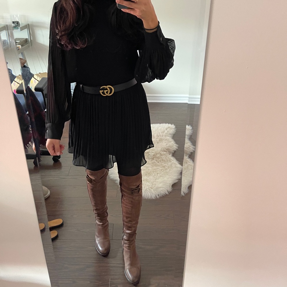 Zara black chiffon dress Size small